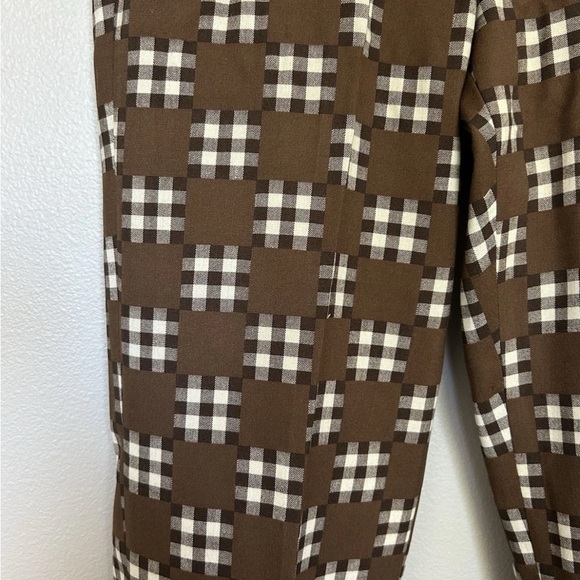 Bogey‎ Boys Big Check Pants Brown Macklemore Golfing Retro 70’s Artsy Funky NEW - Picture 2 of 9